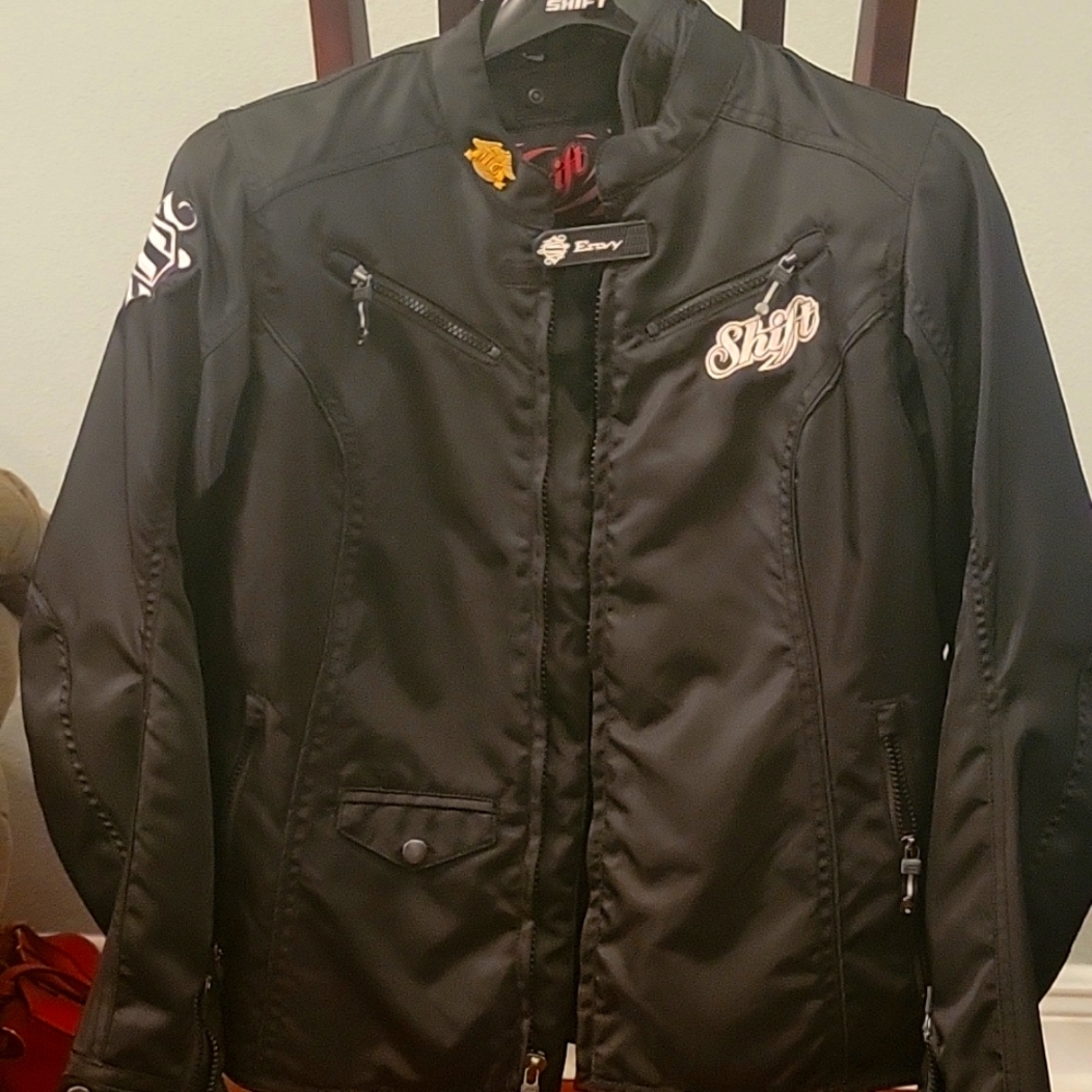 WOMEN BLACK MOTORCYCLE JACKET Size: XL Brand: SHIFT